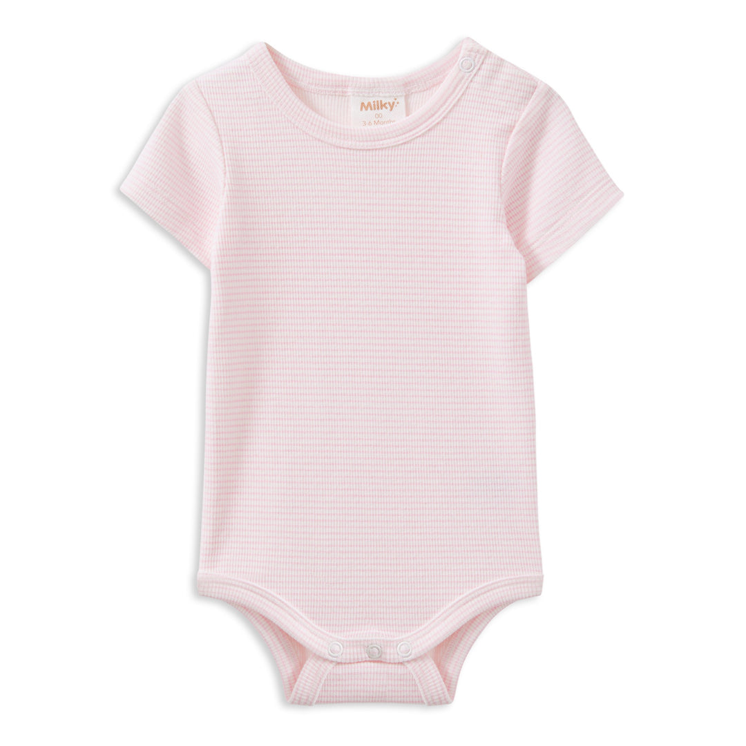 Milky Rib Bubbysuit Pink Stripe