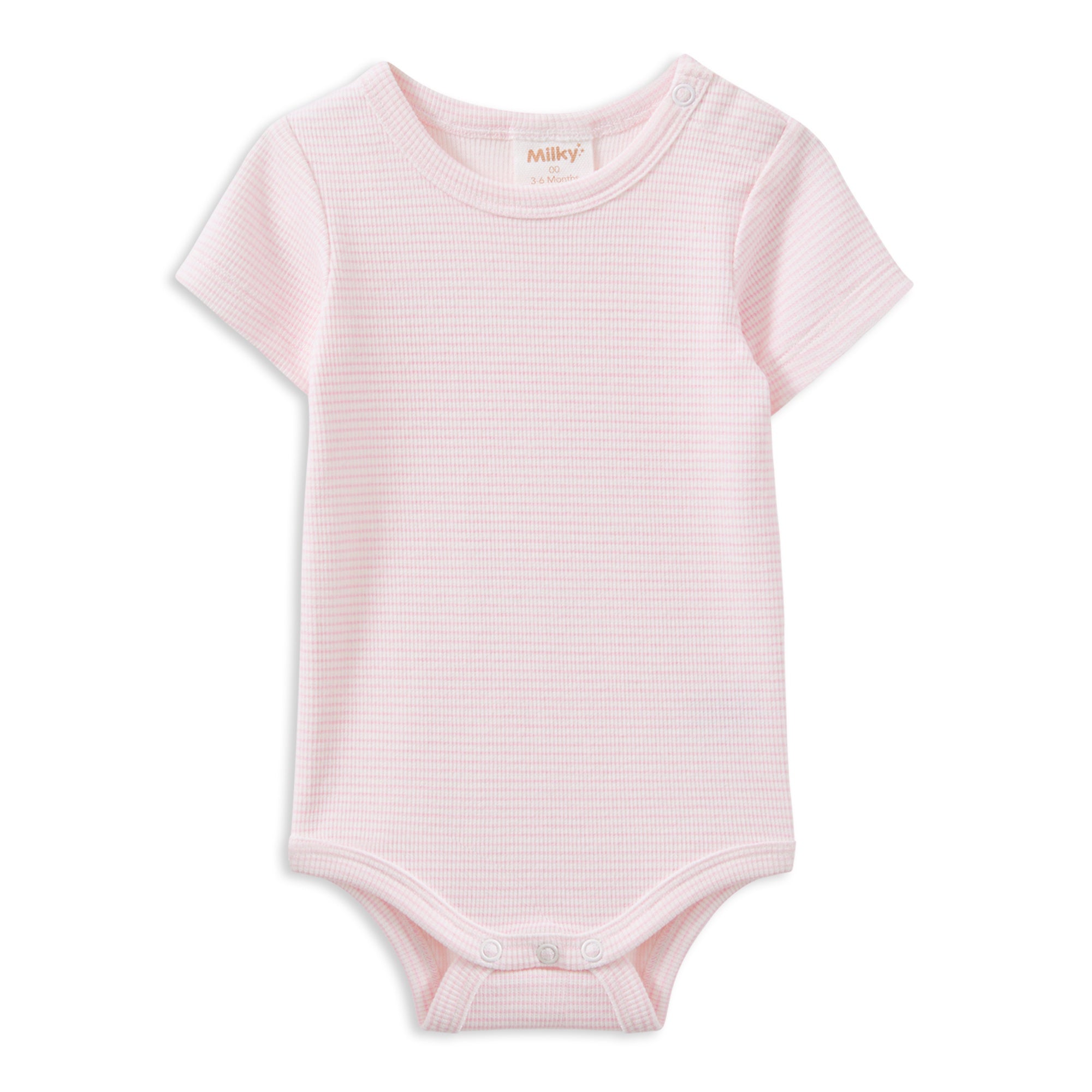 Milky Rib Bubbysuit Pink Stripe