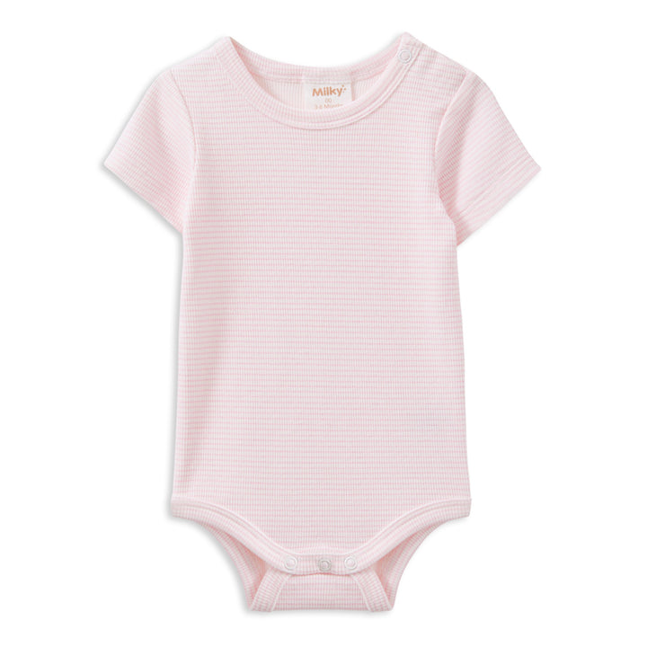 Milky Rib Bubbysuit Pink Stripe