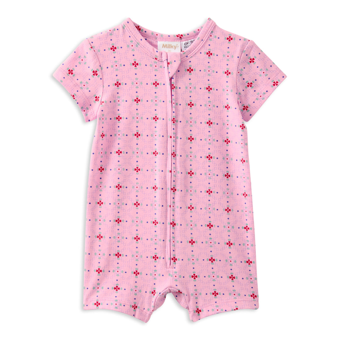 Milky Fleur Zip Romper