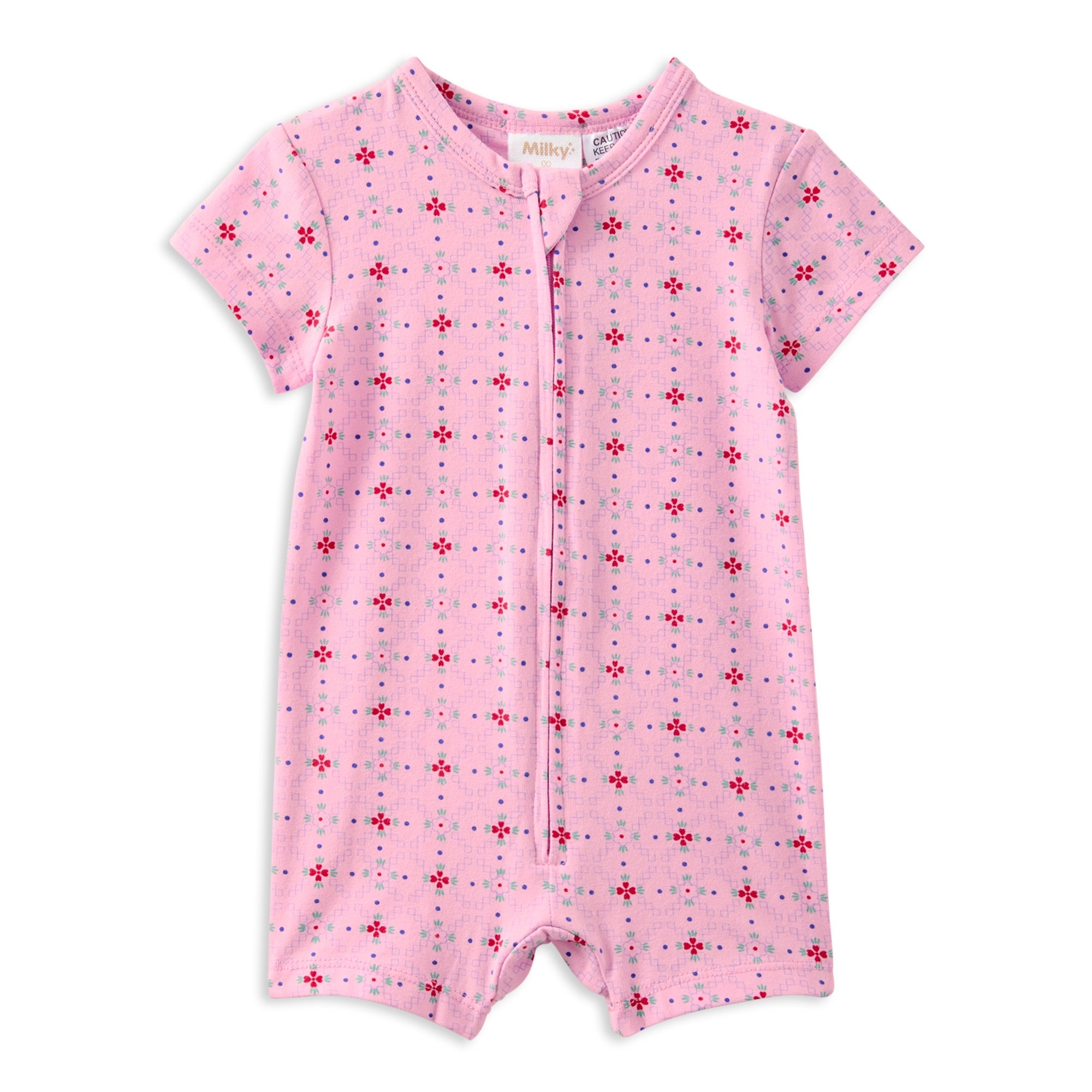Milky Fleur Zip Romper