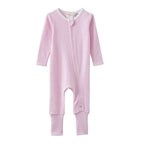 Milky Pink Stripe Zip Romper