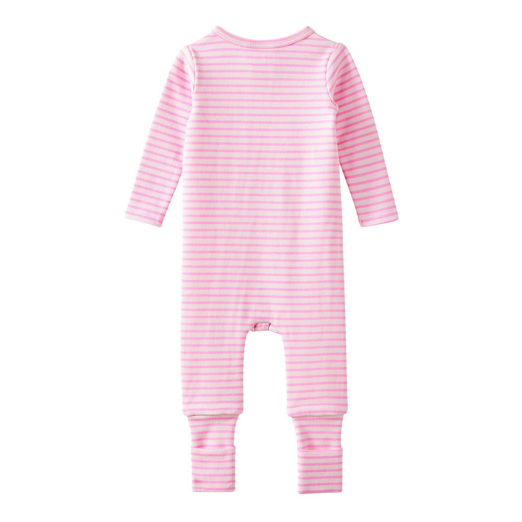 Tickled Pink Stripe Zip Romper