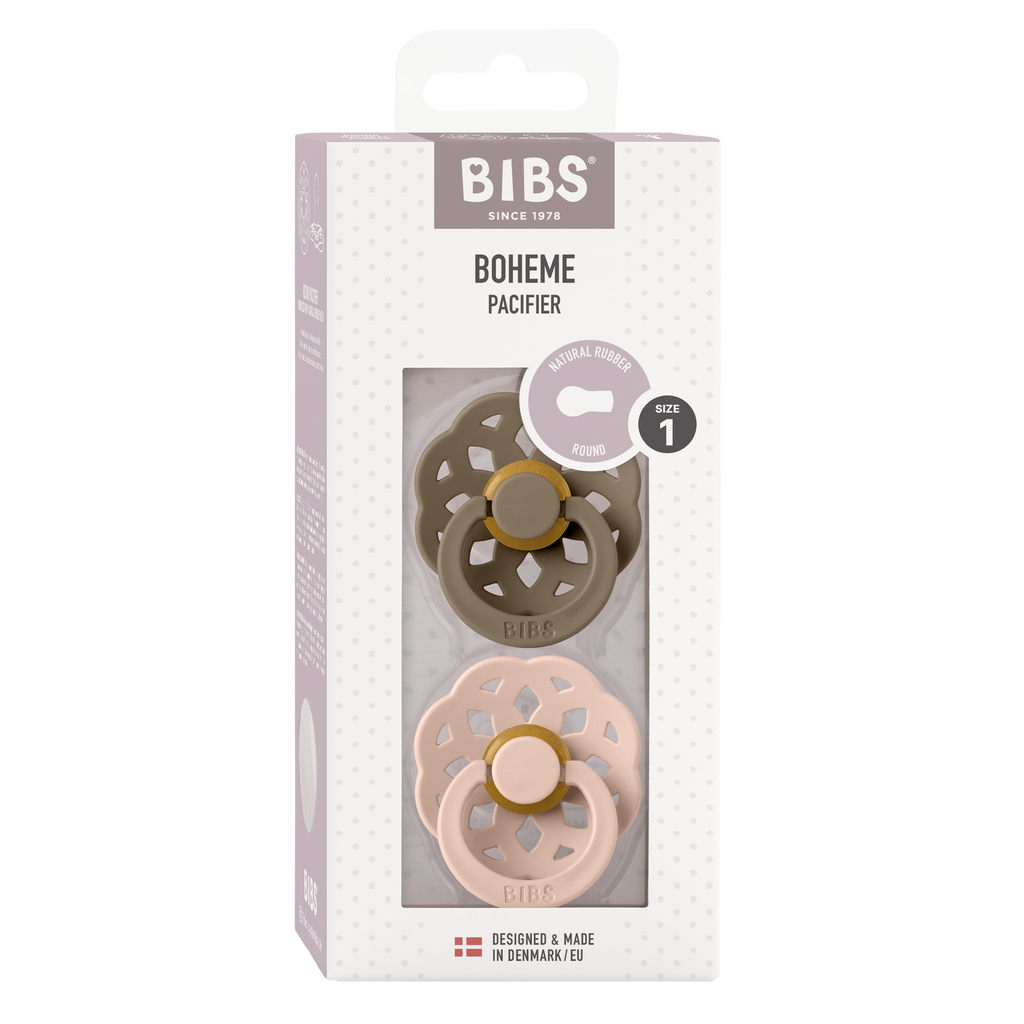 Boheme Pacifier 2 Pack - Dark Oak/Blush