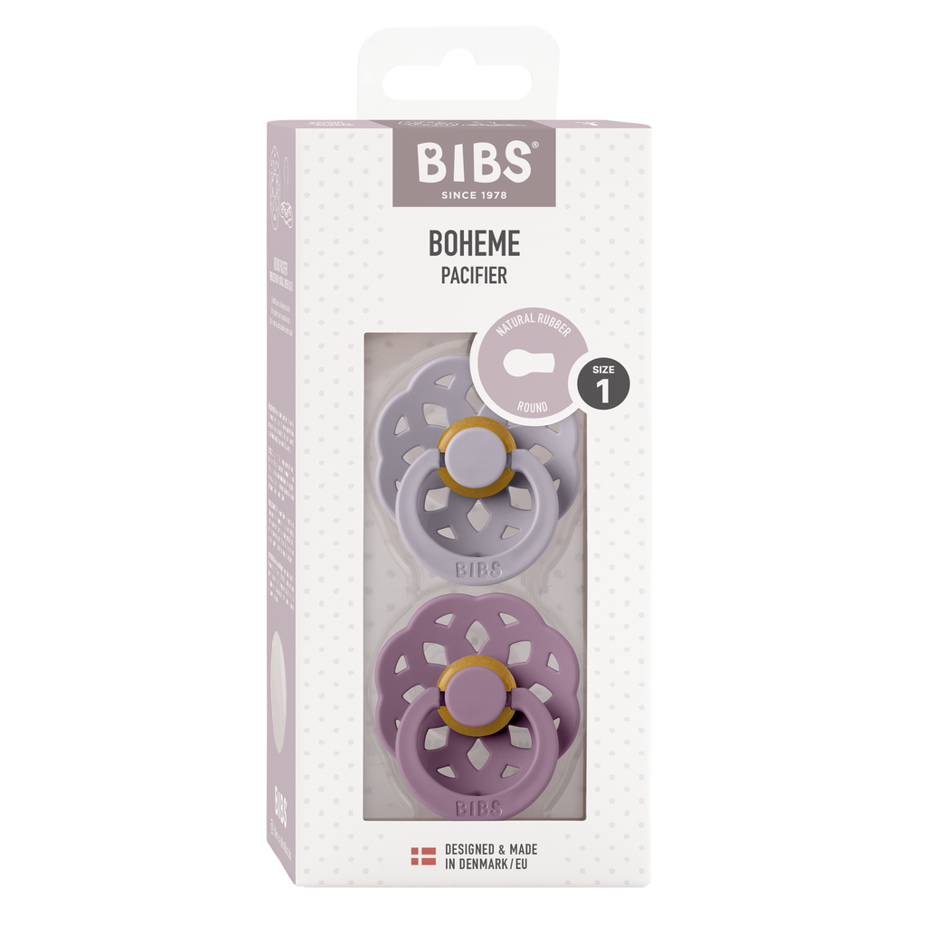 Boheme Pacifier 2 Pack - Fossil Grey/Mauve