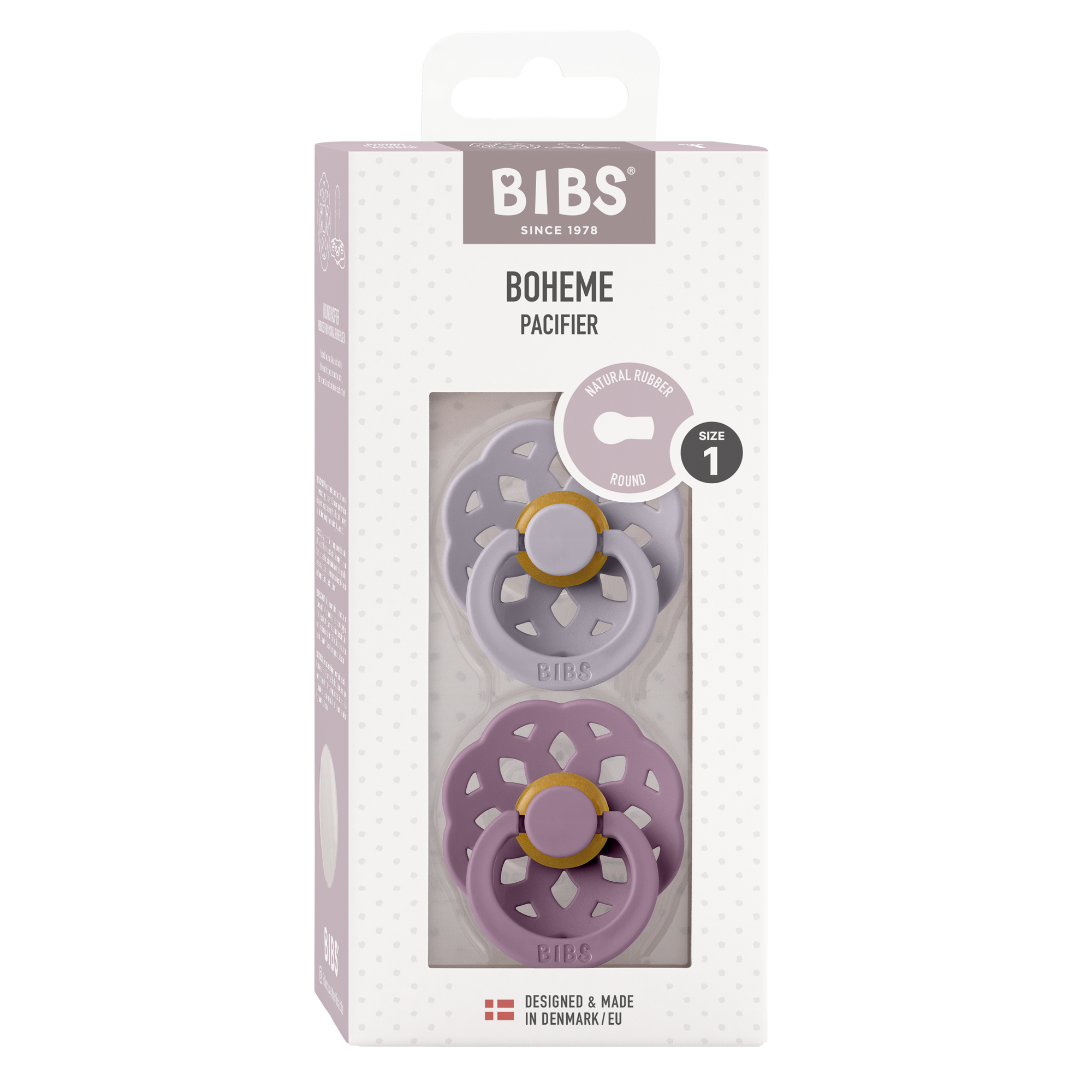 Boheme Pacifier 2 Pack - Fossil Grey/Mauve