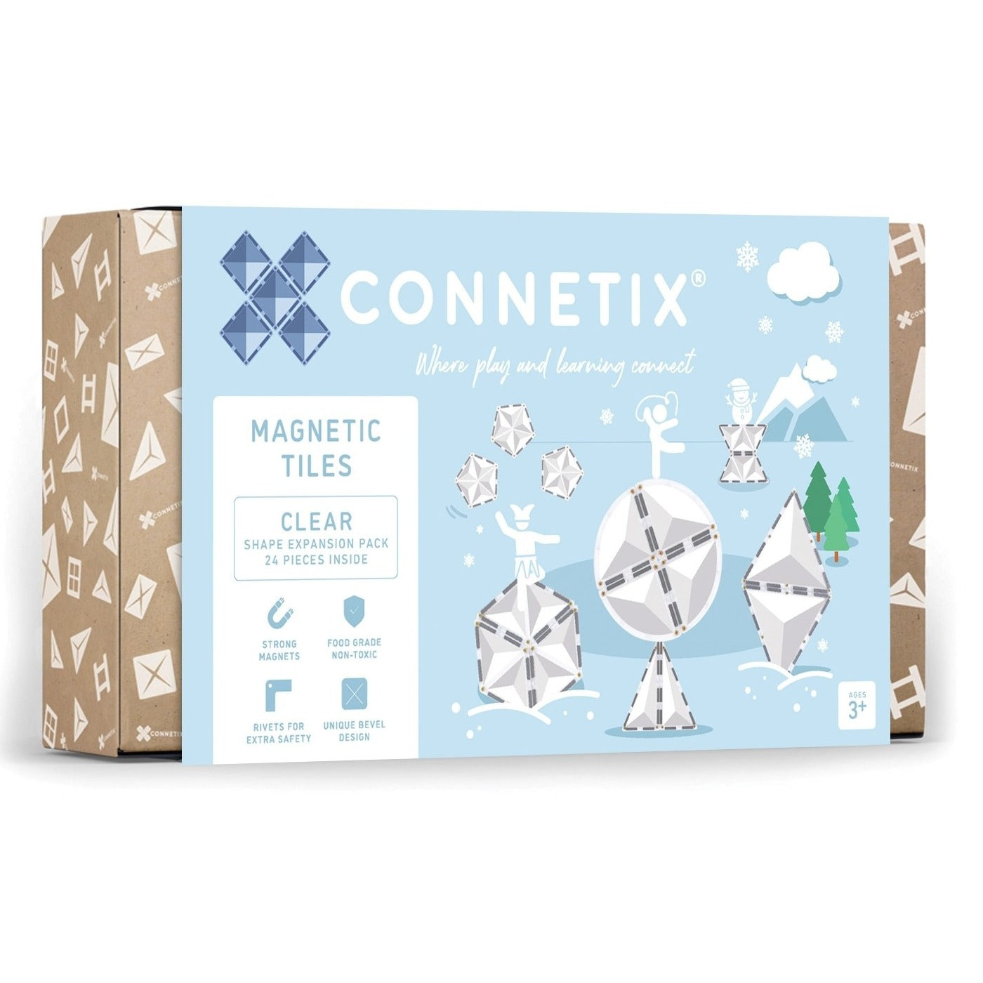 Connetix Tiles - 24 Piece Expansion Set | Clear