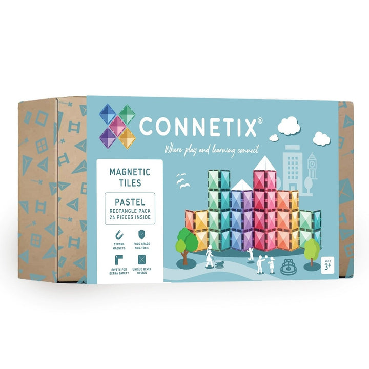 Connetix Tiles - 24 Piece Rectangle Set | Pastel