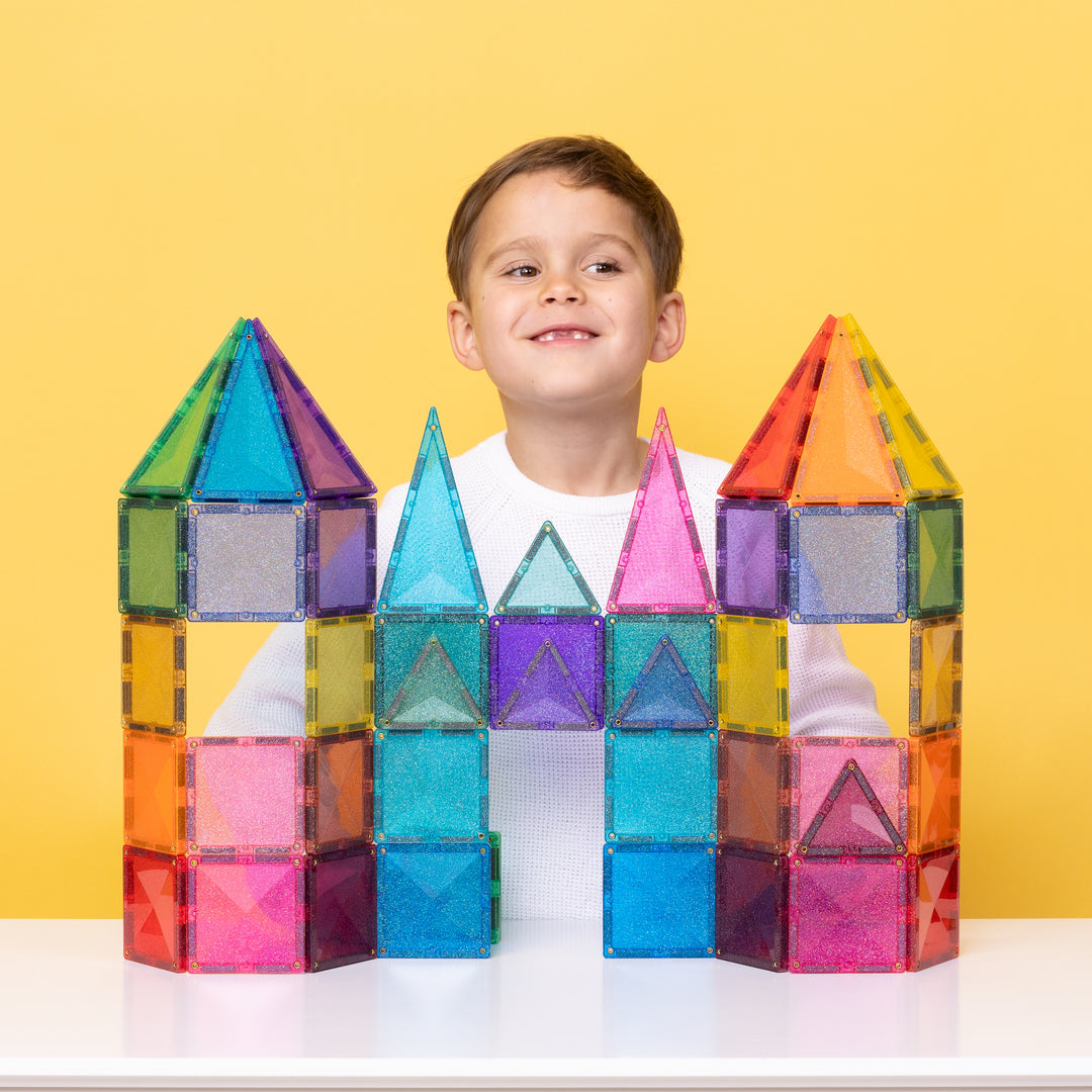 Connetix Tiles - 48 Piece Castle | Glitter Pack