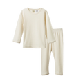 Long Sleeve Pointelle Pyjamas - Natural
