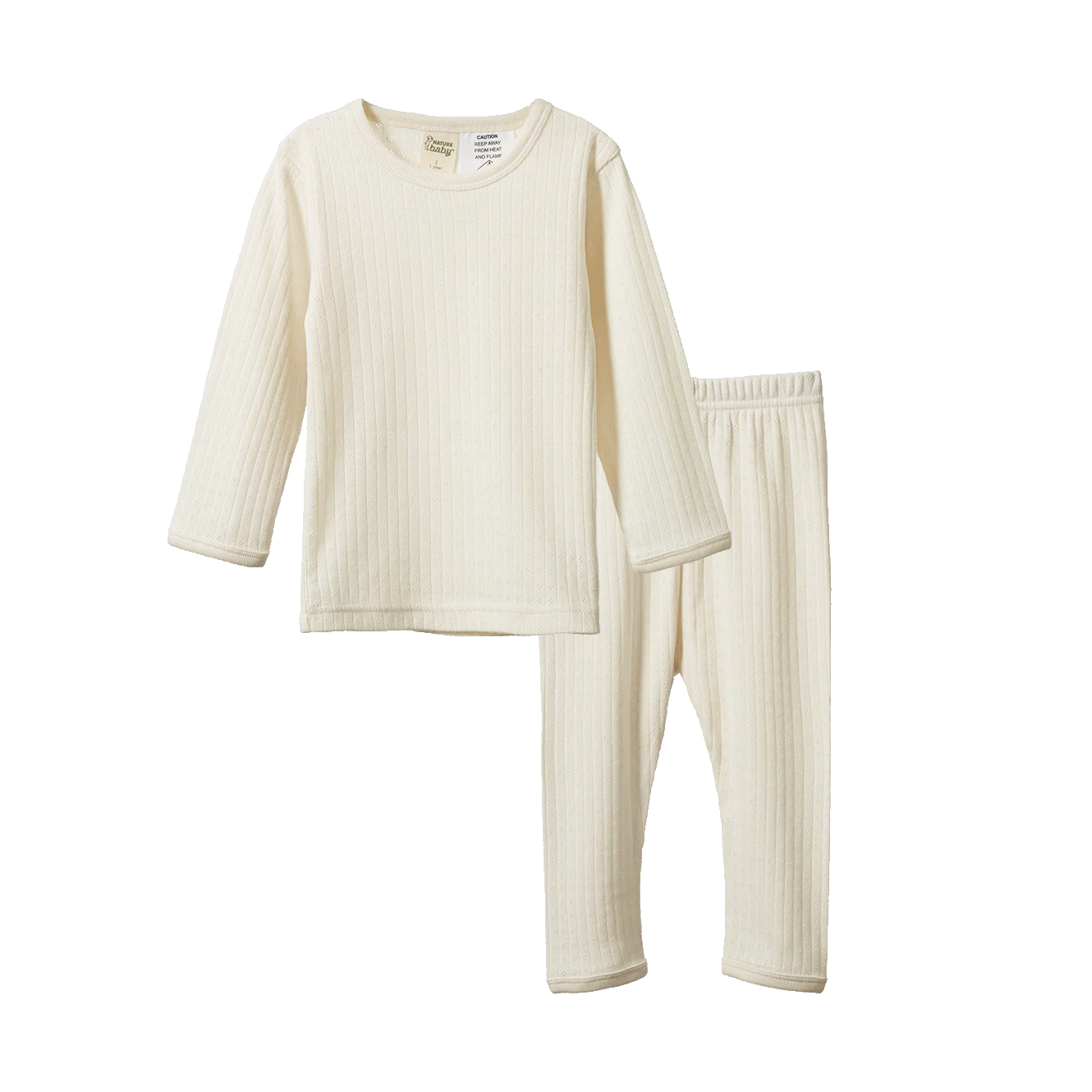 Nature Baby Long Sleeve Pointelle Pyjamas - Natural