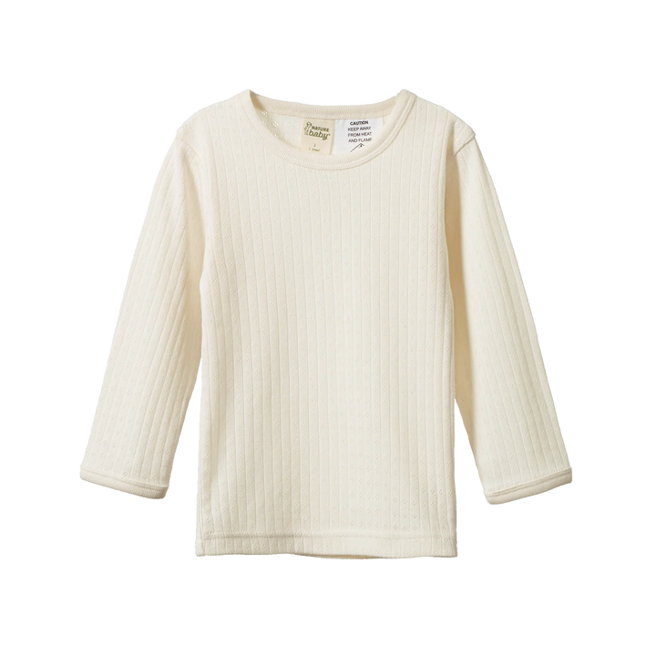 Nature Baby Long Sleeve Pointelle Pyjamas - Natural