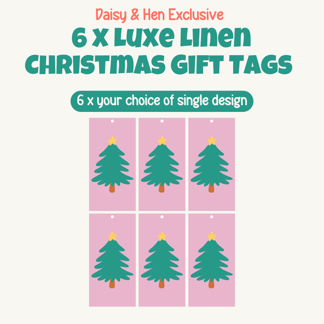 Daisy & Hen Exclusive Luxe Linen Christmas Gift Tags - 6pk Single Design