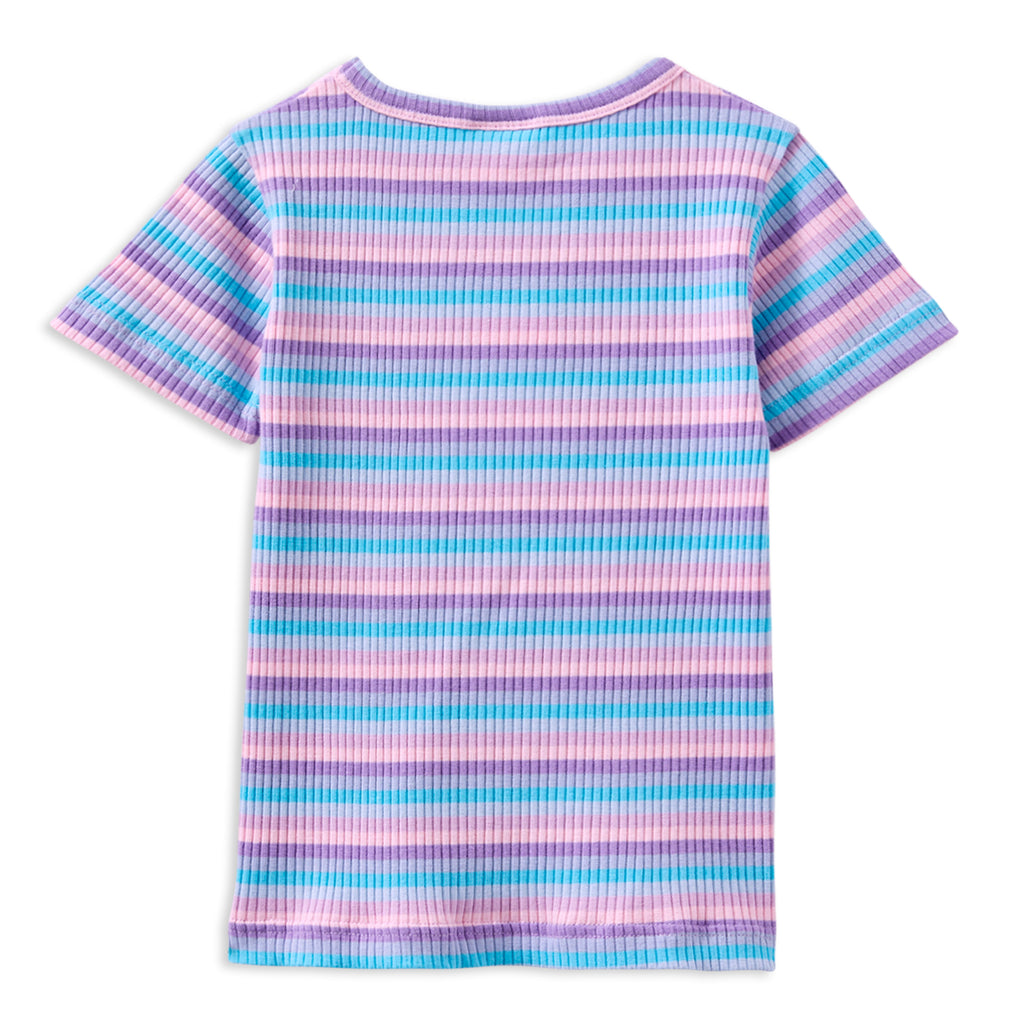 Milky Lilac Stripe Rib Tee