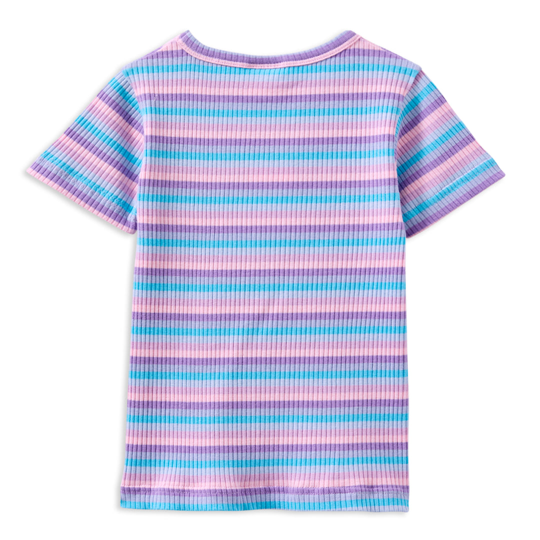 Milky Lilac Stripe Rib Tee