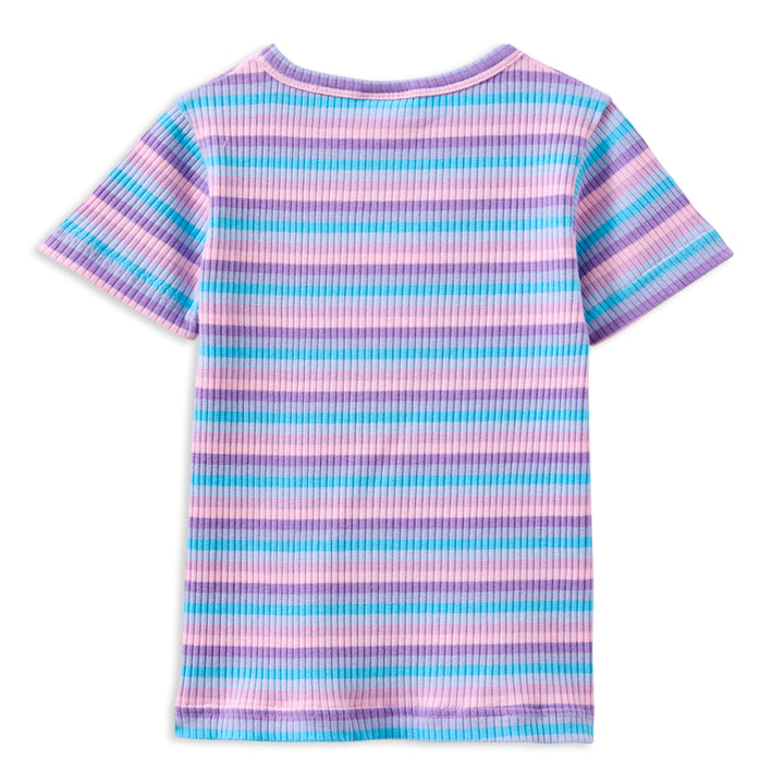 Milky Lilac Stripe Rib Tee