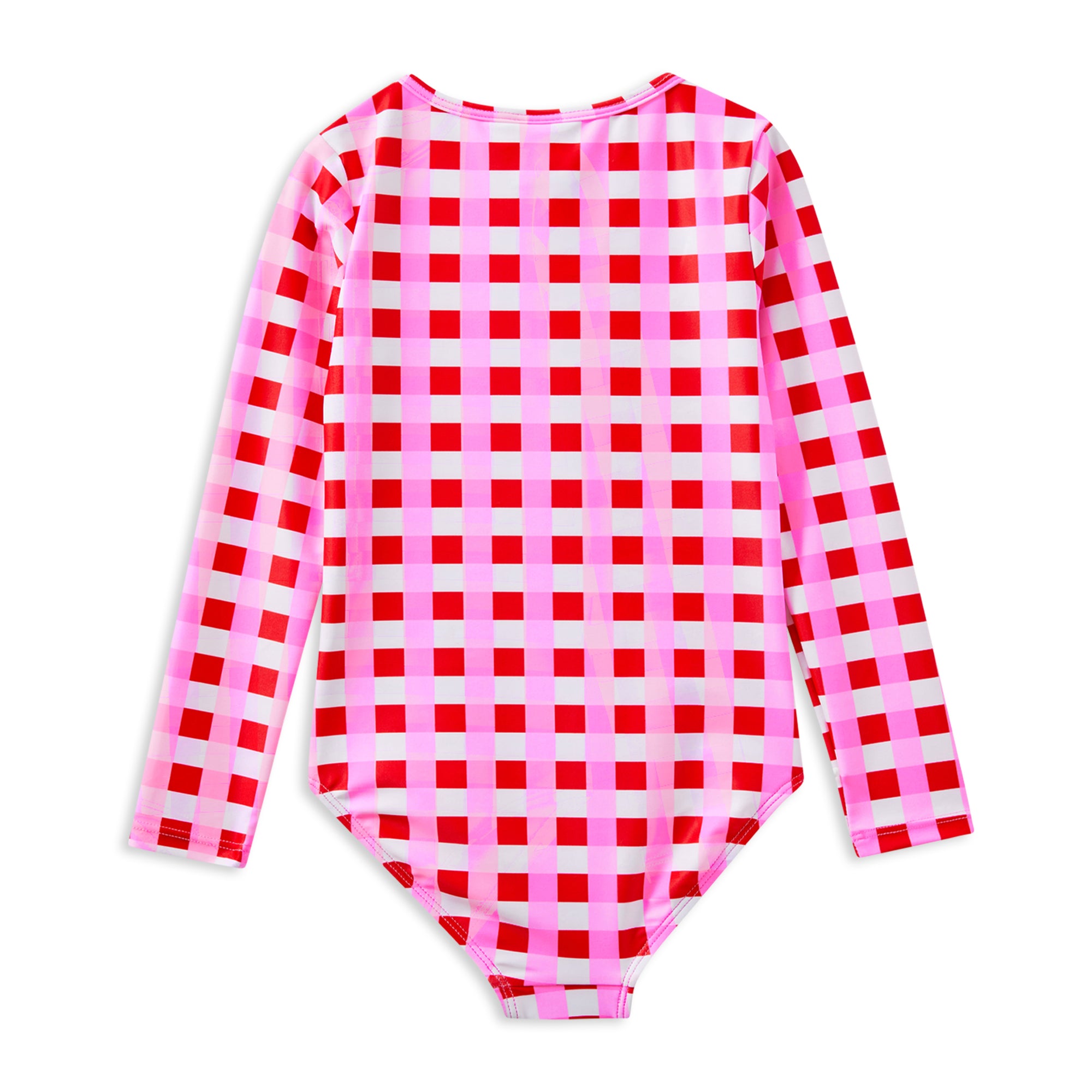Milky Lollipop Check Long Sleeve Swimsuit
