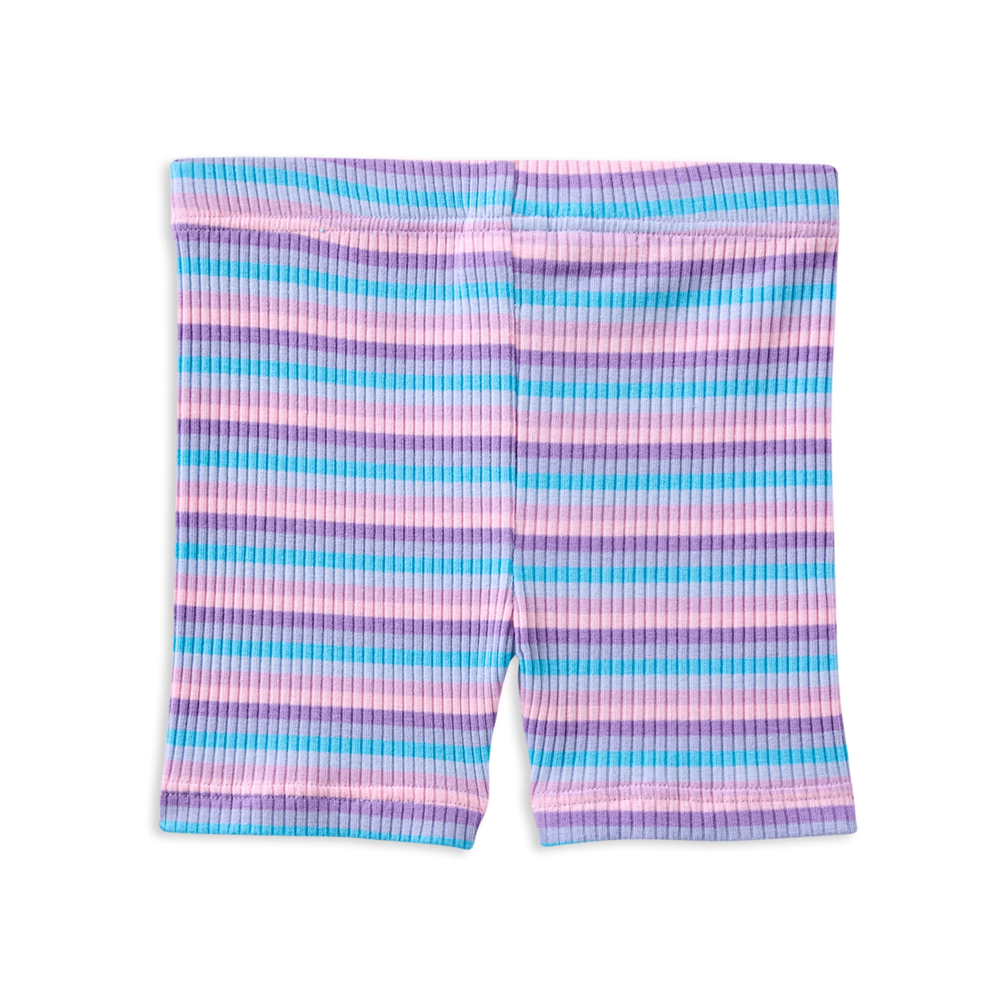 Milky Lilac Stripe Rib Bike Short