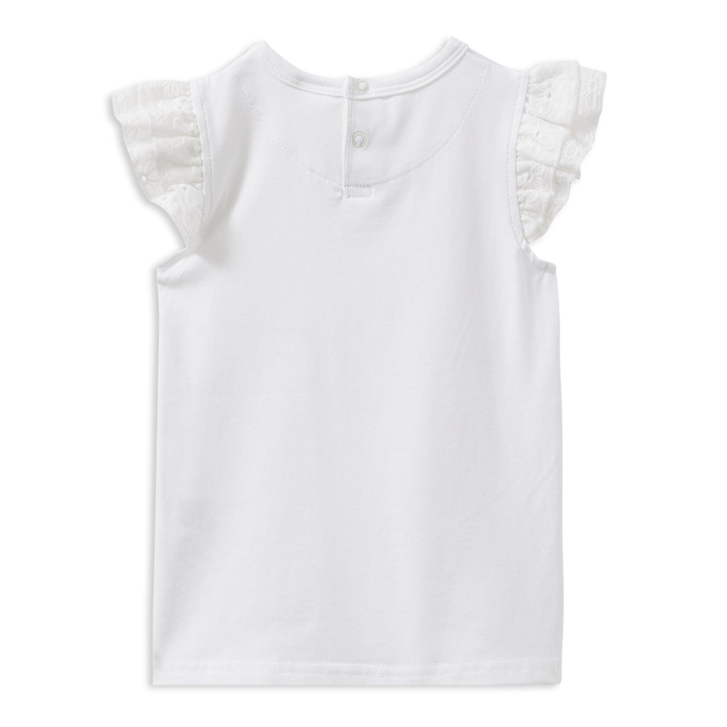Milky White Broderie Frill Tee