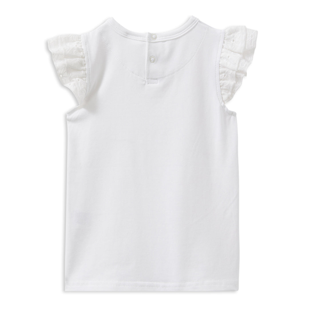 Milky White Broderie Frill Tee