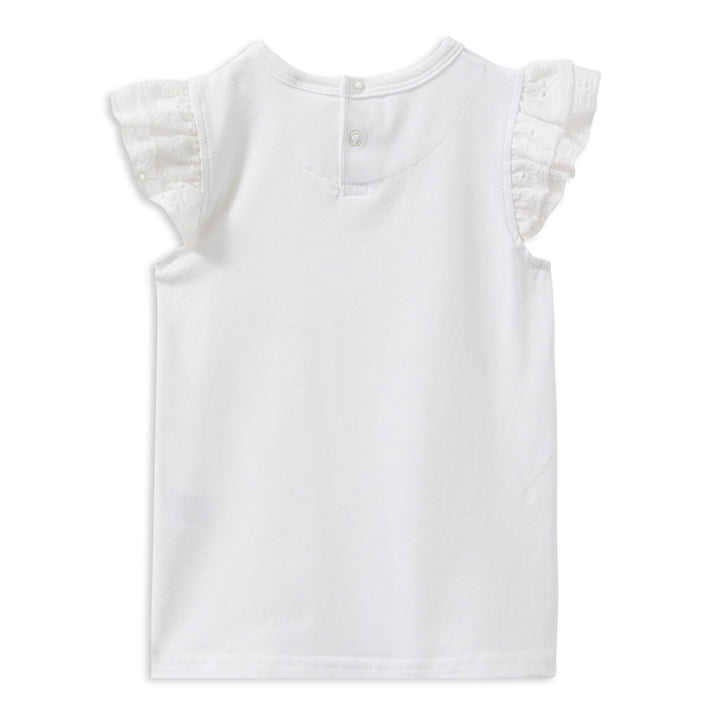 Milky White Broderie Frill Tee