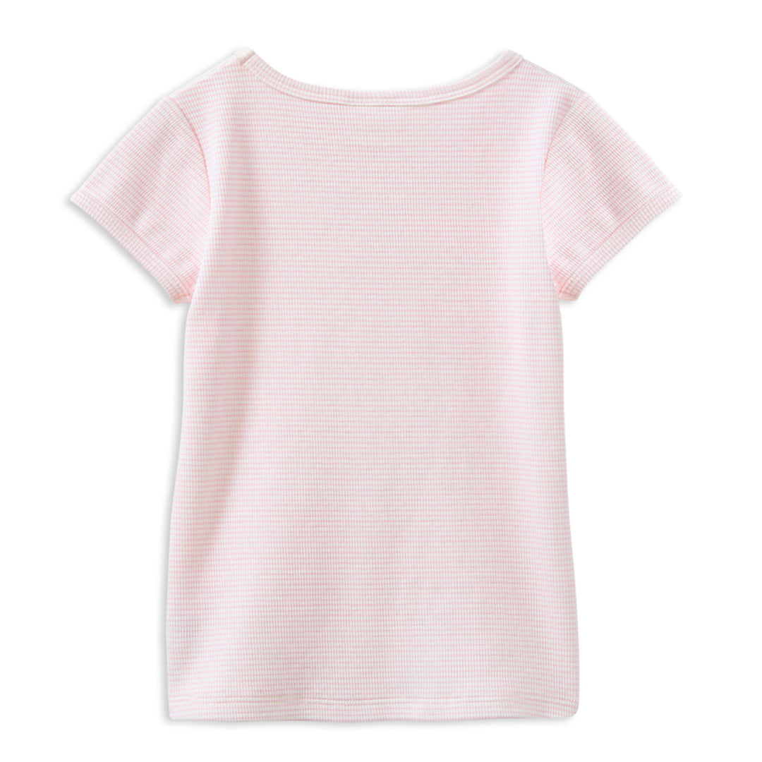 Milky Pink Stripe Rib Tee