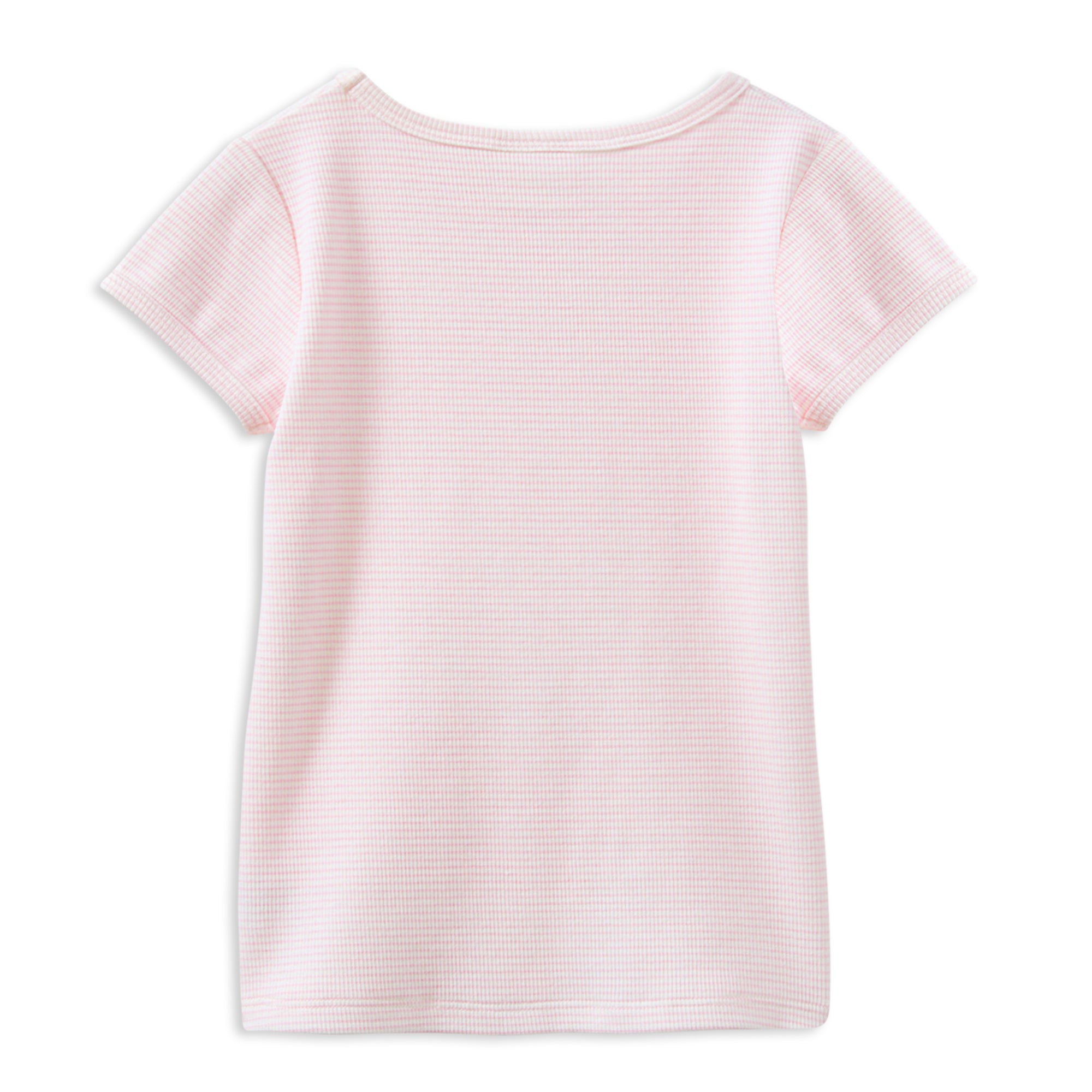 Milky Pink Stripe Rib Tee