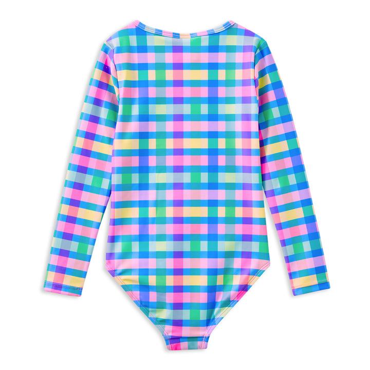 Milky Picnic Check Long Sleeve Swimsuit