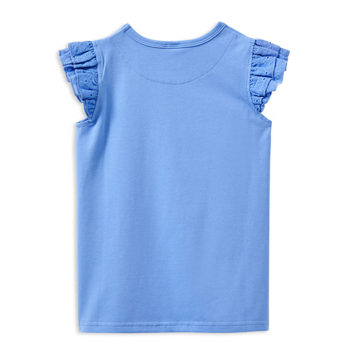 Milky Blue Broderie Frill Tee