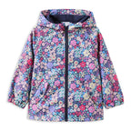 Milky Navy Bloom Rain Jacket