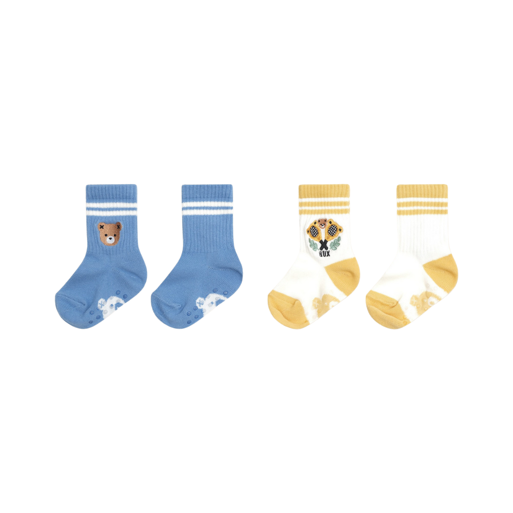 Hux Tennis 2 pack Socks - Bright Blue/Golden