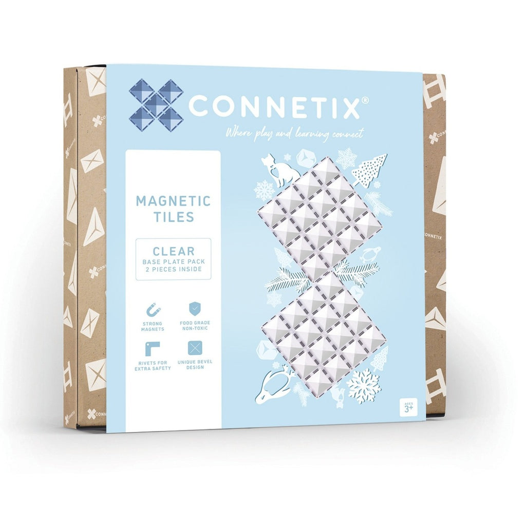 Connetix Tiles - 2 Piece Base Plate Set | Clear