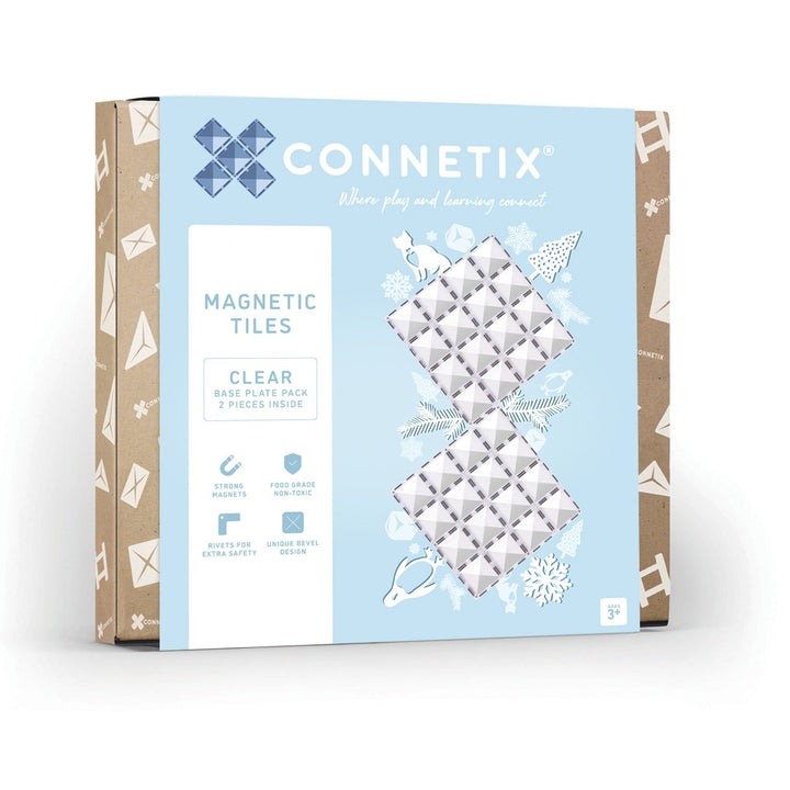 Connetix Tiles - 2 Piece Base Plate Set | Clear