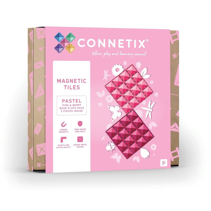 Connetix Tiles - 2 Piece Base Plate Set | Pink/Berry