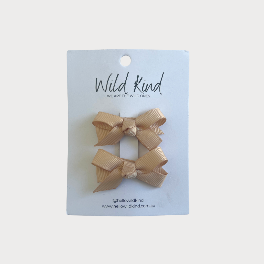 Olivia Bow Clips - Champagne
