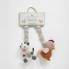 2 Pack Stroller Toy - Cow and Chicken