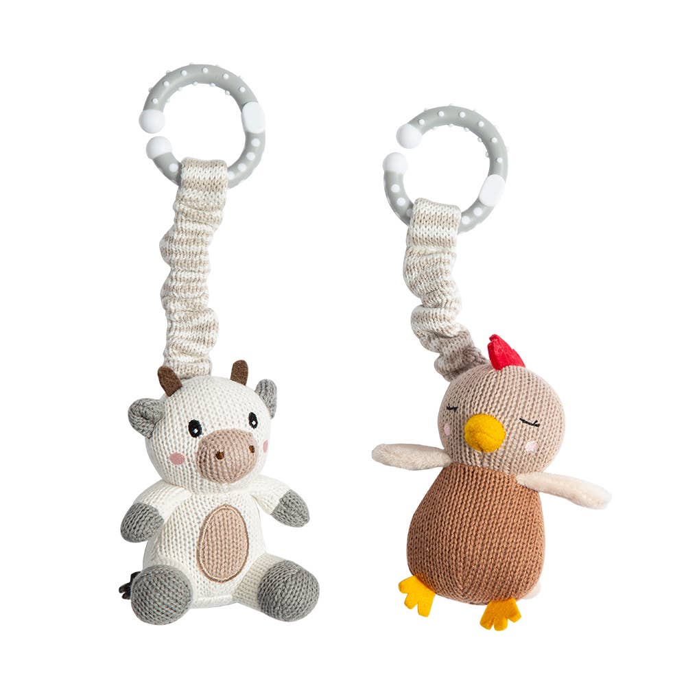 2 Pack Stroller Toy - Cow and Chicken