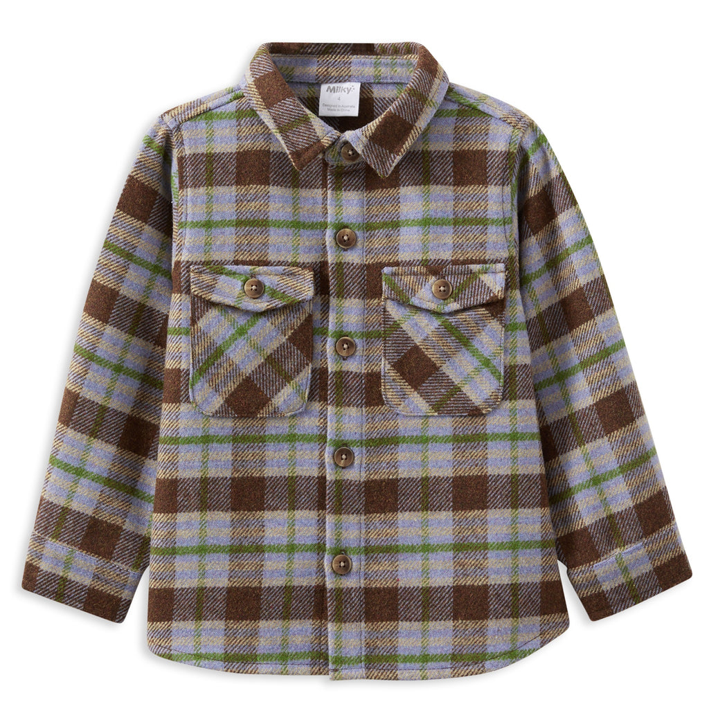Milky Earth Check Overshirt