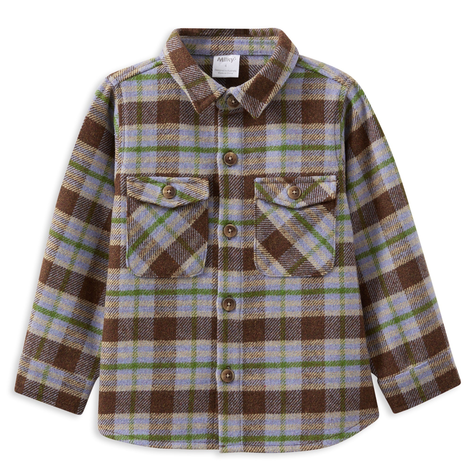 Milky Earth Check Overshirt