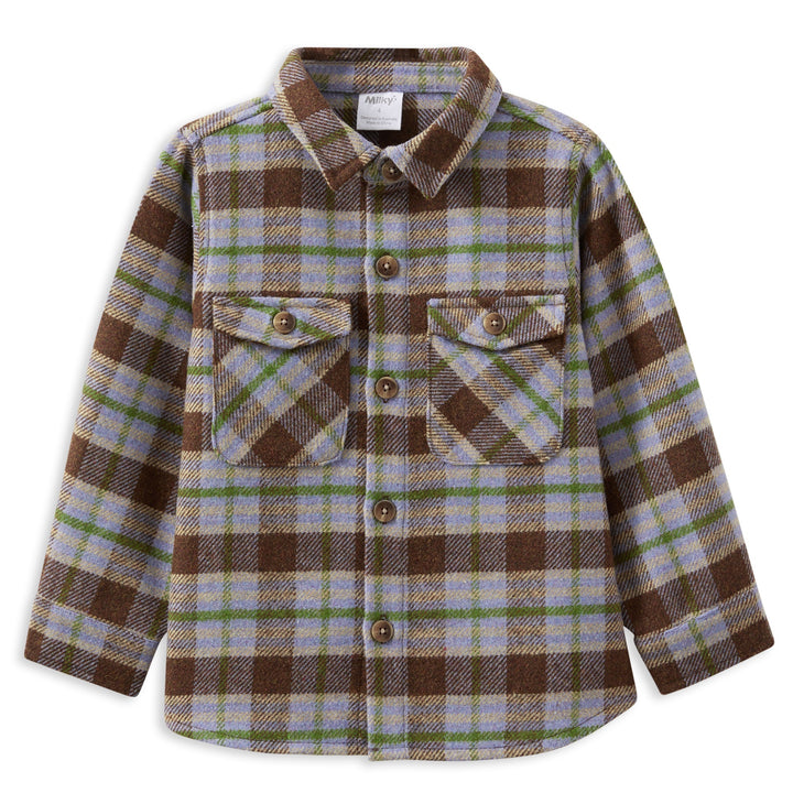 Milky Earth Check Overshirt