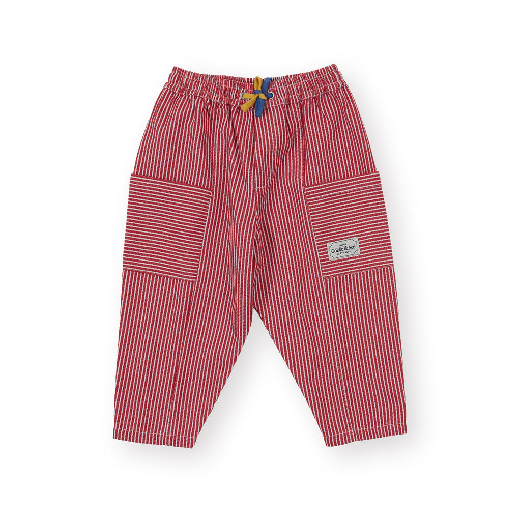 Twist Stripe Kit Pocket Pant Red