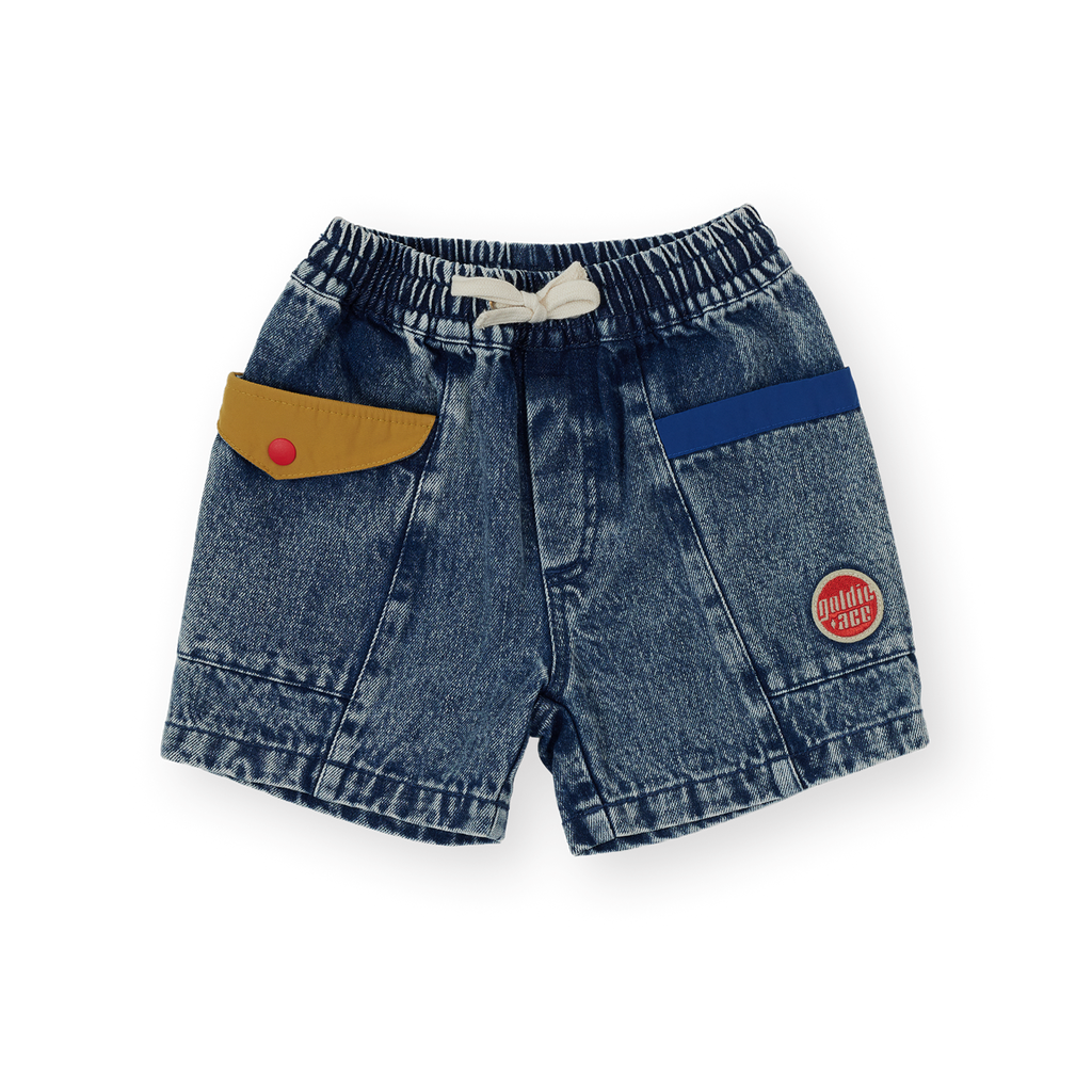 Colour Block Vintage Denim Shorts