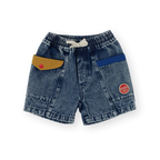 Colour Block Vintage Denim Shorts