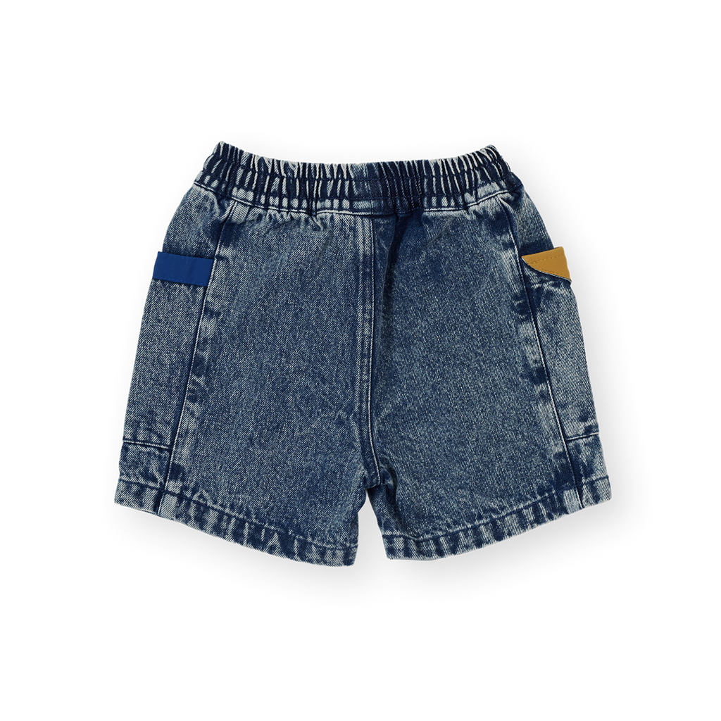 Colour Block Vintage Denim Shorts