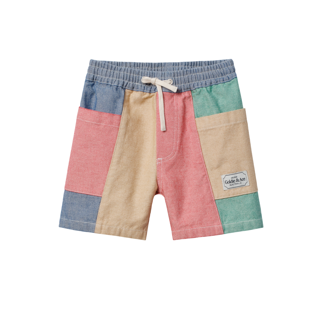 Patchwork Stripe Noah Pocket Shorts