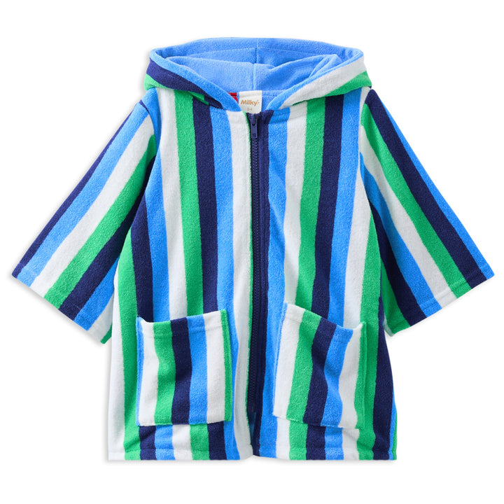 Milky Stripe Terry Towelling Cover Up
