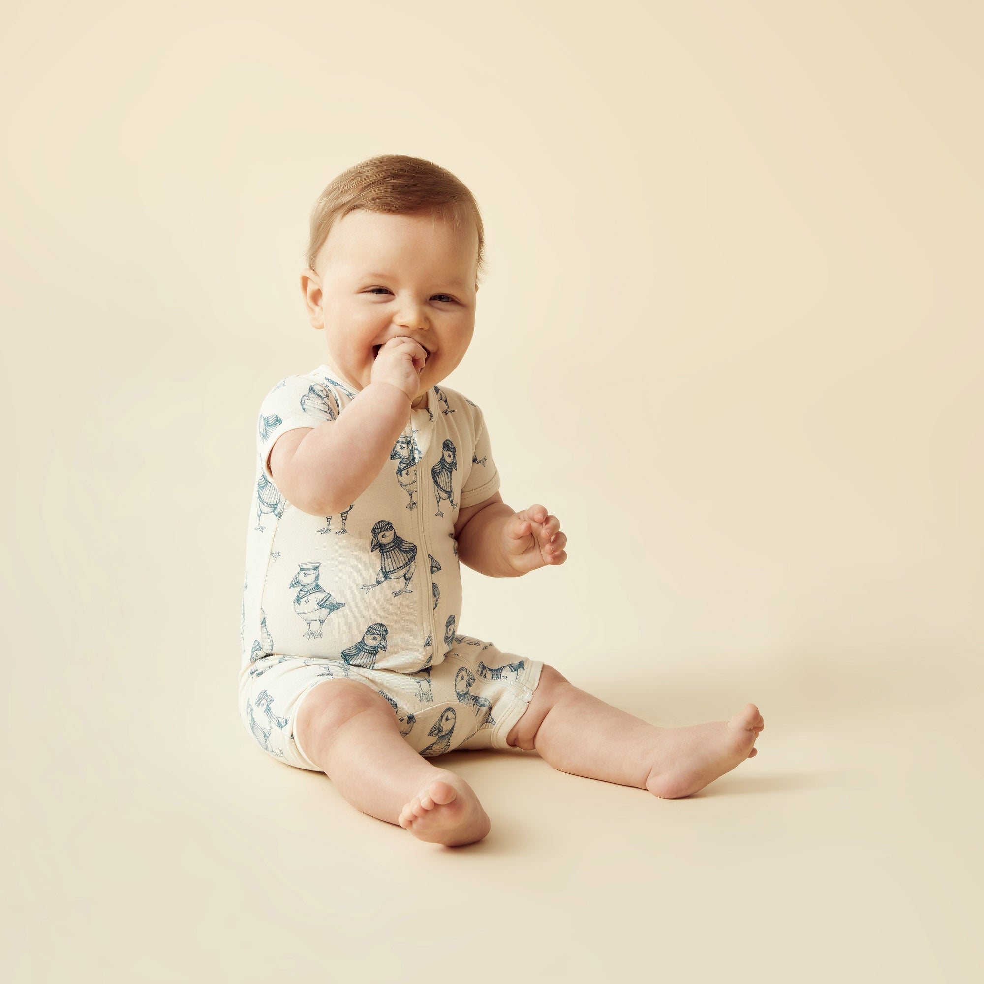 Wilson and Frenchy Petit Puffin Organic Boyleg Zipsuit