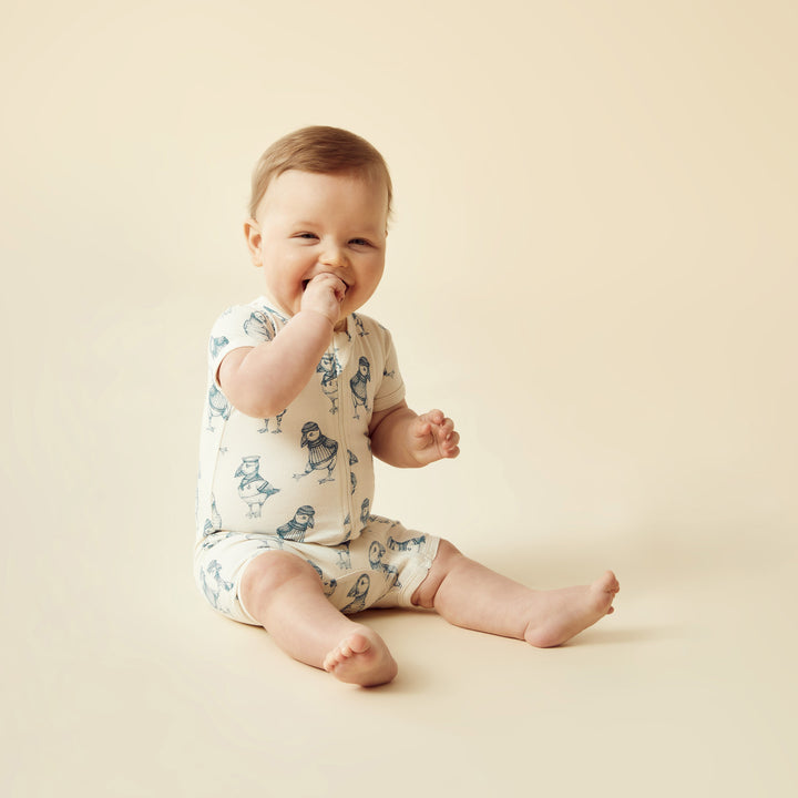 Wilson and Frenchy Petit Puffin Organic Boyleg Zipsuit