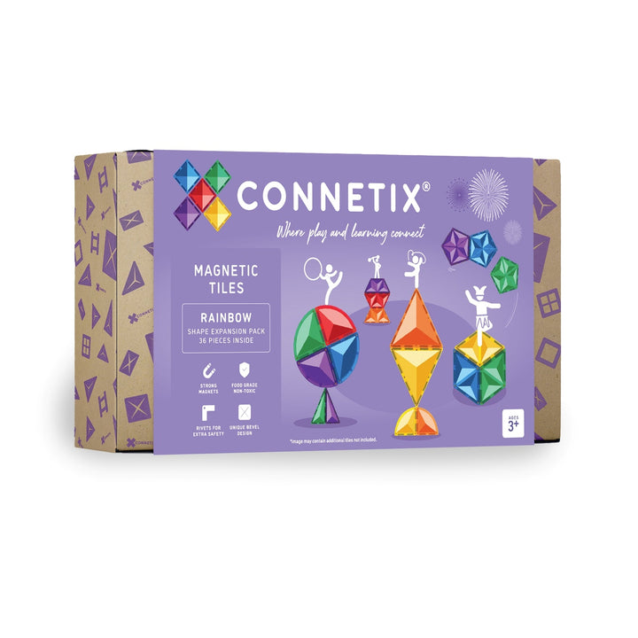 Connetix Tiles - 36 Piece Expansion Set | Rainbow
