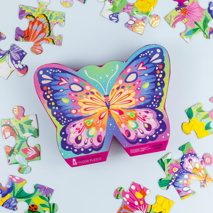 Classic Floor Puzzle 36 Piece - Butterfly Garden (Foil Stamped)